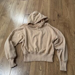 Aerie Caramel Brown Embroidered Bow Hoodie Size Small